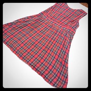 Christmas plaid sleeveless ModCloth dress